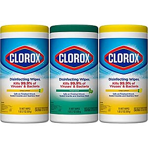 3-Pack 75-Count Clorox Disinfecting Wipes Value Pack $8.52 ($2.84 each) w/ S&S + Free Shipping w/ Prime or on $25+