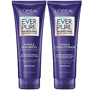 L'Oreal Paris EverPure Brass Toning Purple Sulfate Free Hair Care: 8.5-Oz Shampoo + 8.5-Oz Conditioner: 2 for $17.18 ($8.59 each pair) w/ S&S + Free Shipping