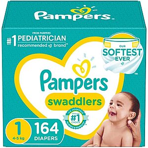 Select Baby Diapers: Buy 2, Save $15: Pampers Swaddlers Active Baby Diapers (Size 1-5) $70.48 & More w/ S&S + Free S/H