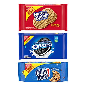 3-Count (3.3-Lb) Oreo, Chips Ahoy! & Nutter Butter Cookies Variety Pack (Family Size) $12.09 w/ S&S+ Free Shipping w/ Prime or on $25+