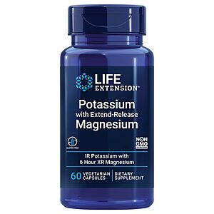 60-Count Life Extension Potassium with Extend-Release Magnesium Capsules $3.93 w/ S&S + Free Shipping w/ Prime or on $35+