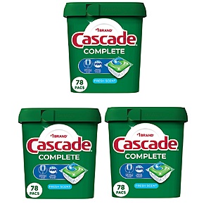 78-Count Cascade Complete Dishwasher Pods (Fresh) 3 for $36.60 w/ Subscribe & Save + Free S&H