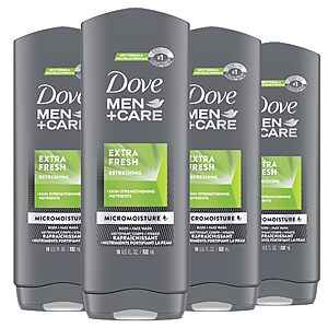 4-Pack 18-Oz Dove Men+Care Body Wash (Extra Fresh) $14.46 ($3.62 each 18-Oz) w/ S&S + Free Shipping w/ Prime or on $35+