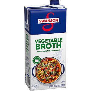 32-Oz Swanson 100% Natural Gluten-Free Vegetable Broth $1.48 w/ S&S + Free Shipping w/ Prime or on orders over $35