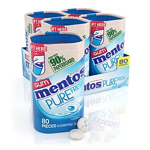 4-Pack 80-Count Mentos Pure Fresh Chewing Sugar-Free Gum w/ Xylitol (Fresh Mint) $14.09 + Free Shipping w/ Prime or on $35+