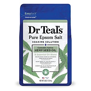 3-Lb Dr Teal's Pure Epsom Salt Soaking Solution (Hemp Seed Oil) $3.39 w/ S&S + Free Shipping w/ Prime or on $35+