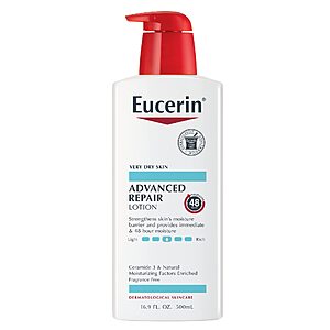 16.9-Oz Eucerin Advanced Repair Body Lotion (Fragrance Free) $7.44 w/ S&S+ Free Shipping w/ Prime or on $35+