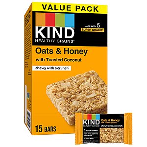 15-Count 1.2-Oz KIND Healthy Grains Bars (Oats & Honey) $6.90 w/ S&S + Free Shipping w/ Prime or on $35+