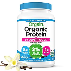 2.02-Lb Orgain Organic Vegan Protein + Superfoods Powder (Vanilla Bean) $18.85 w/ Subscribe & Save & More