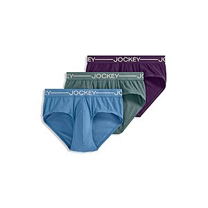 3-Pack Jockey Men's Underwear Organic Cotton Stretch Brief (Winter Blue/Aged Spruce/Deep Plum) $17.99 + Free Shipping