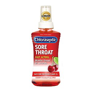6-Oz Chloraseptic Sore Throat Spray (Cherry) $4.78 w/ S&S and more + Free Shipping w/ Prime or on $35+