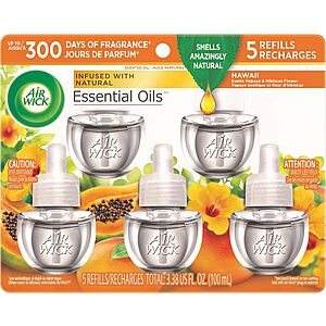 5-Count Air Wick Plug in Scented Oil Refill (Various) $7.39 w/ S&S + Free Shipping w/ Prime or on $35+