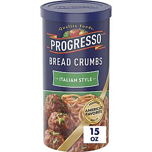 15-Oz Progresso Italian Style Breadcrumbs $1.63 w/ S&S and more + Free Shipping w/ Prime or on $35+
