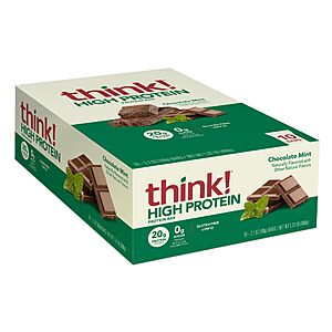 10-Count 2.1-Oz think! Protein Bars (Chocolate Mint) $6.57 w/ S&S + Free Shipping w/ Prime or on $35+
