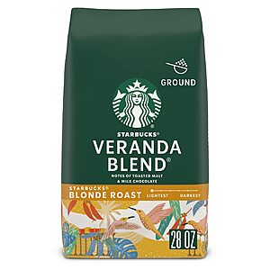 28-Oz Starbucks Blonde Roast Ground Coffee (Veranda Blend) $10.21 w/ S&S + Free Shipping w/ Prime or on $35+