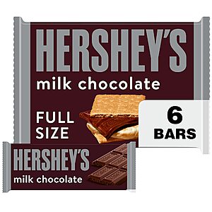 6-Count 1.55-Oz HERSHEY'S Milk Chocolate $4.22 w/ S&S+ Free Shipping w/ Prime or on $35+