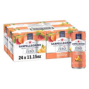 24-Pack 11.15-Oz Sanpellegrino Zero Grams Added Sugar Italian Sparkling Drinks (Peach Clementine) $15.19 w/ S&S + Free Shipping w/ Prime or on $35+