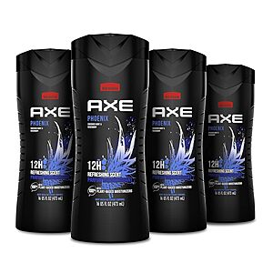 4-Count 16oz AXE Men's Body Wash Phoenix (Crushed Mint & Rosemary) $7.60 w/ Subscribe & Save