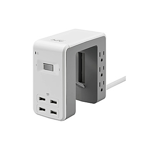 APC Desk Mount Power Station U-Shaped Surge Protector with 4 USB Ports Desk Clamp, 6 Outlet, 1080 Joules $17 FS $16.99