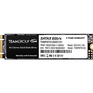 512GB Team Group MS30 M.2 2280 SATA III TLC Solid State Drive $19.99 + Free Shipping w/ Prime @ Amazon