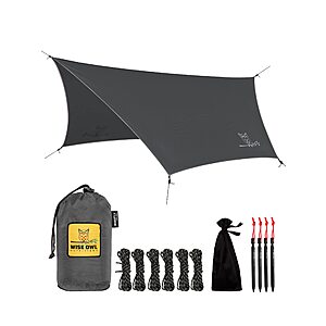 Wise Owl Outfitters Hammock Tent Tarp w/ Stakes and Carry Bag (Standard Sized) $12.40