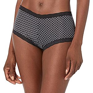 Maidenform Women's One Fab Fit Microfiber with Lace Boyshort Underwear/Panties, New Geo Snowflake (SM-XXL) $2.40 + FS w/ Prime
