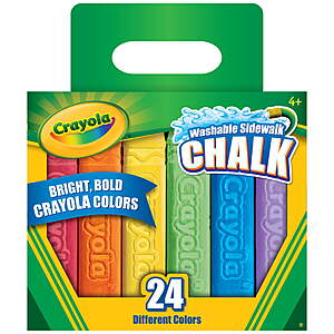 (YMMV) Crayola Washable Sidewalk Chalk in Assorted Colors 24 Ct $1.98 + Free Pickup
