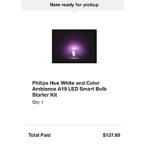 Philips Hue White & Color Ambience Starter Kit (4 Bulbs+1 Hub) = $137 OR LESS @ Target!