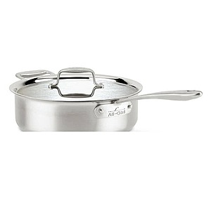 All-clad 2nds + 15% Off + Free S/H on $60+: 5-Quart BD5 Sauteuse w/ Lid $85, 12.5-Inch D3 Fry Pan  $72 & More