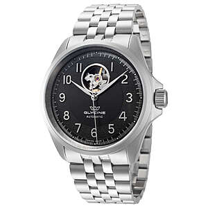 GLYCINE Open Heart Combat Classic Men's Automatic Watch on Bracelet $238 + free s/h