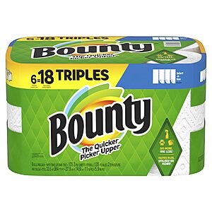 18-Ct Bounty Select-A-Size Paper Towels (135 2-ply sheets) $51 + $10 Amazon Credit + Free S/H
