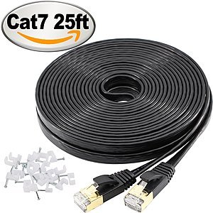 Ethernet Cables: 25ft Jadaol Cat 7 Ethernet Cable $7 or 50ft $10 or 5-pack of 5ft $10