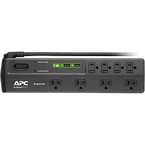 APC SurgeArrest 8-Outlet Surge Protector w/ USB Charging Ports $15 + Free Shipping
