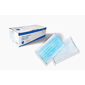 50-Pack Disposable 3-Ply Protective Face Masks $14 + Free Shipping