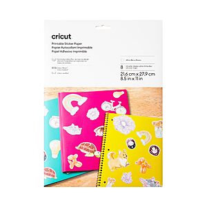 Cricut Printable Sticker Paper - US Letter Size, (8.5in x 11in), Sticker Paper for Printer, Compatible with Cricut Maker, Explore, & Joy Xtra, Craft Stickers $3.49 Amazon FS