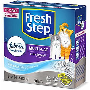 14-lb Fresh Step Multi-Cat Clumping Cat Litter w/ Febreze $4.80 w/ S&S + Free S&H