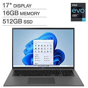 Costco Members: LG gram 17" Intel Evo Platform Laptop - 12th Gen Intel i7-1260P - 2560 x 1600 Display, 16GB RAM, 512GB NVME - $1099.99