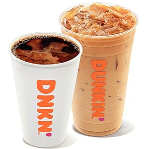 Dunkin' Donuts - FREE Medium Iced Coffee with any purchase (in app) -4/30/2023