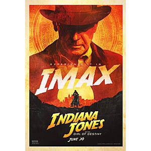AMC Theatres: Now collectible patch on 7/9....$5 Bonus Bucks with a purchase of IMAX ticket on opening weekend: starting with Indiana Jones: Dial of Destiny (6/29/23 - 7/2/23)
