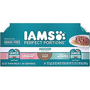 12-Ct 2.6-Oz Iams Perfect Portions Healthy Grain Free Wet Cat Food (Variety) $6
