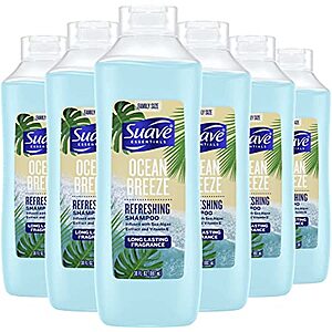 Suave Essentials Moisturizing Shampoo for Dry Hair Ocean Breeze with Sea Algae Extract and Vitamin E 30 oz, Pack of 6 coupon($2.70)off $7.88